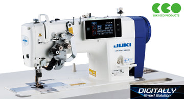 JUKI LH-4588CFGF-7NB/SC956BD Semi-Dry Head Double Needle Lockstitch Machine for Jeans & Heavy-Weight Materials