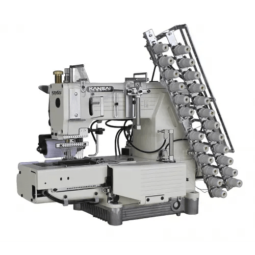 KANSAI SPECIAL FX4425PW (1/8) Cylinder Bed, 12-Needle Double Chain Stitch Machine for Attaching Elastic