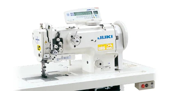 JUKI LU-1560N-7 Industrial Double Needle Unison-Feed Lockstitch with Automatic Thread Trimmer for Heavy-Weight Materials