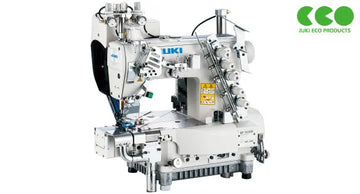 Juki MF-7913DRH-24E64/UT56/MC37/SC921B/CP18B, Digital Top Feed, Semi-dry head, Cylinder-bed, Bottom Coverstitch Machine with Table & Servo Motor