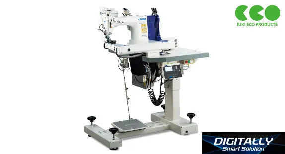 Juki MS-1261AFD/DWS, 3-Needle Double Chainstitch Machine (Digital workstation) with Table & Servo Motor