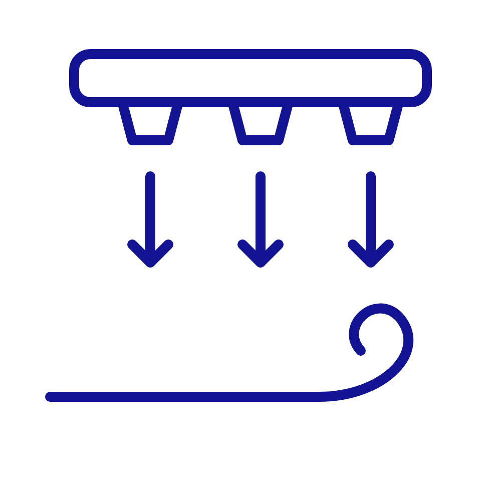 Illustration of an air blowing system for fabric edge curls