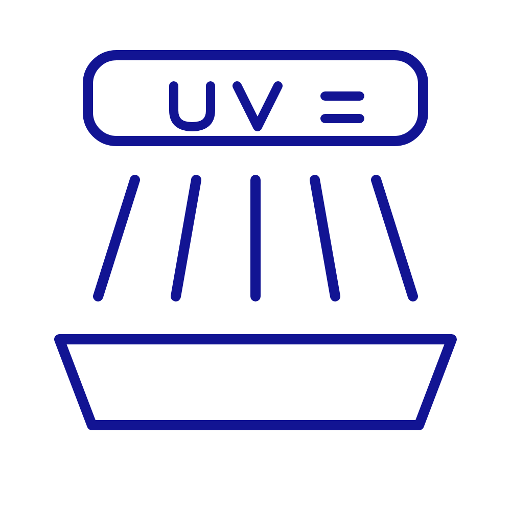 Illustration of a top UV lighting system for fabric inspection