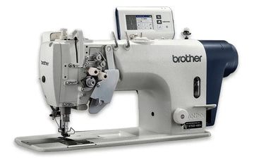 Brother T-8752D-405 — Computerized Double Needle Direct-Drive Split Needle Bar Lockstitch Machine with Large Hook and Thread Trimmer for Heavy Materials